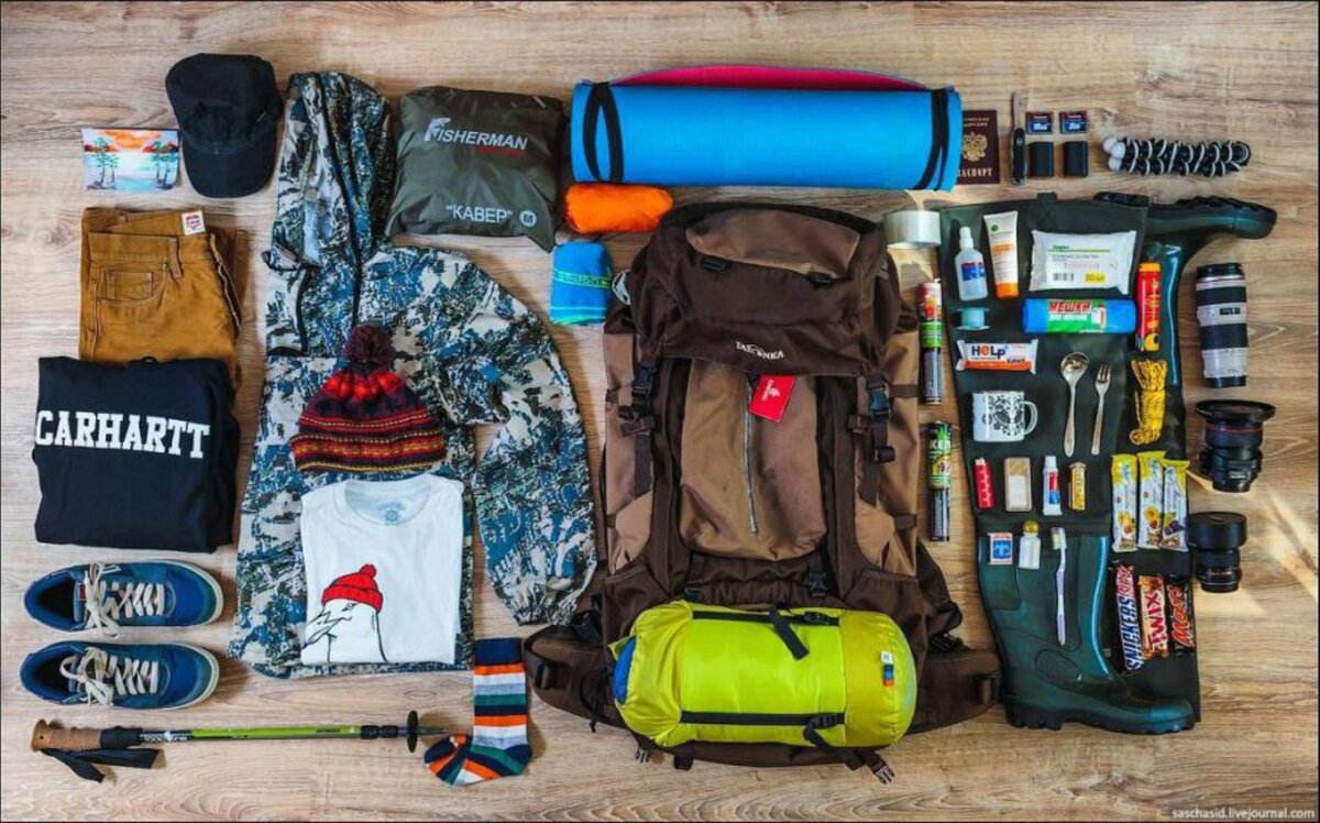 Нужные вещи летом. Снаряжение для похода. Снаряжение туриста для похода. Рюкзак для похода. Рюкзак с вещами для похода.